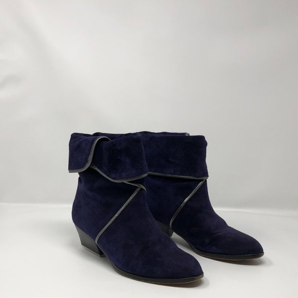 Vintage Christian Dior Purple Suede Ankle Boot 5.5 - Picture 3 of 7